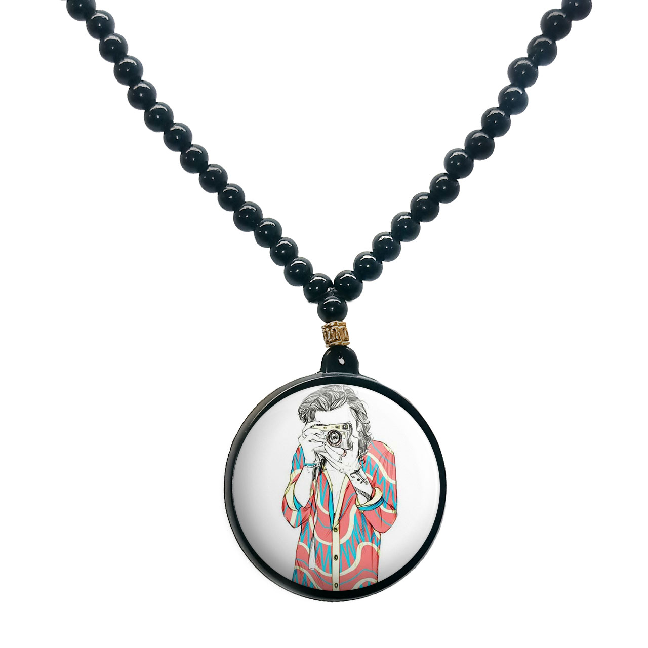 گردنبند پرمانه طرح عکاس کد pmd.5194مدل دو طرفه