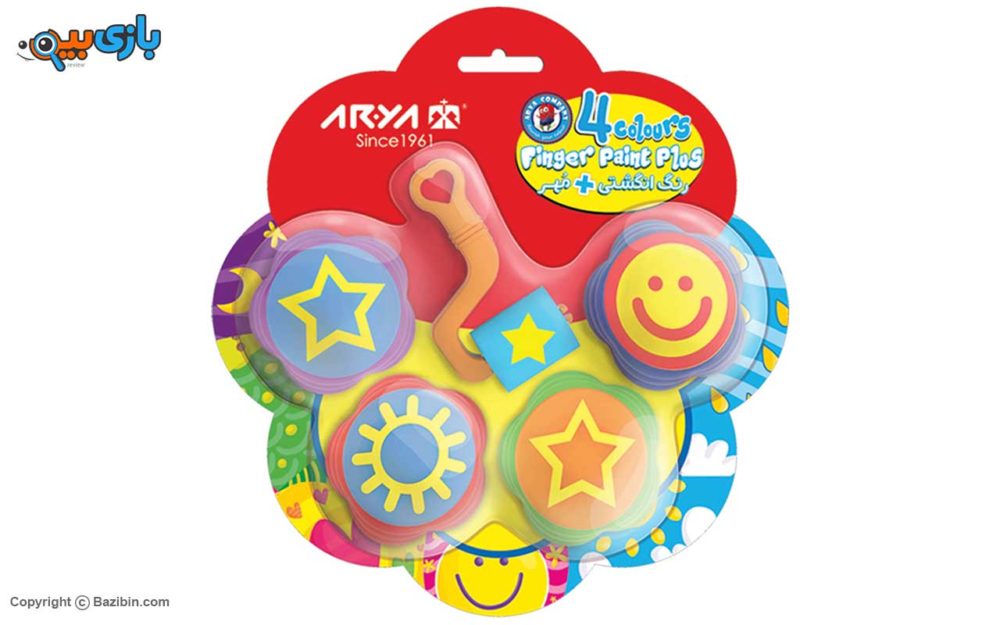 4 color finger paint with nuts and rollers by Aria