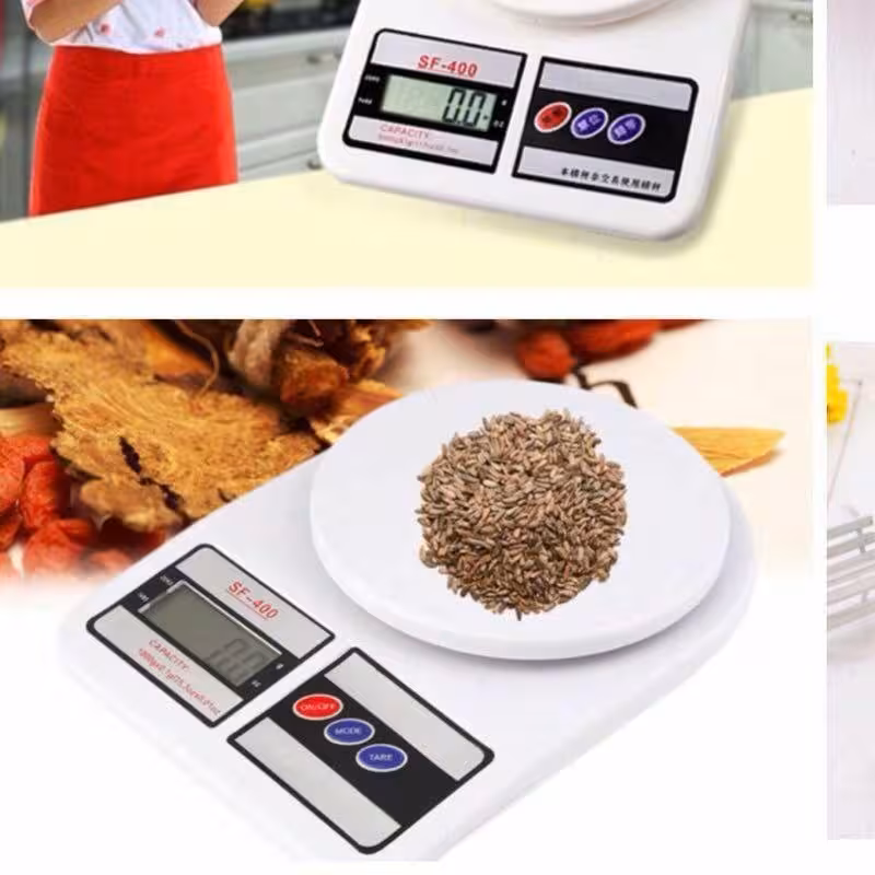 ترازو 10 کیلویی آشپزخانه دیجیتال مدلsf400 مربع صفحه گرد دقت بالا