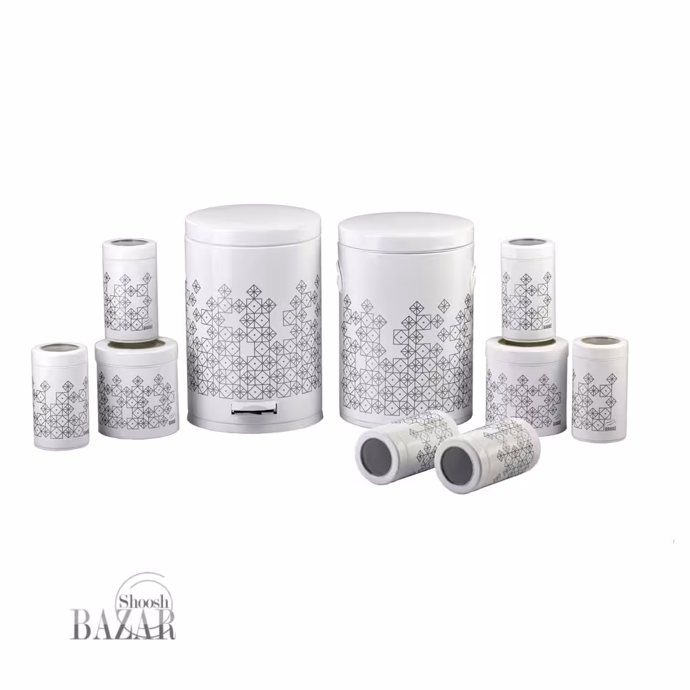 سرویس آشپزخانه 10 پارچه طرح روبیک سفید بهازکالا