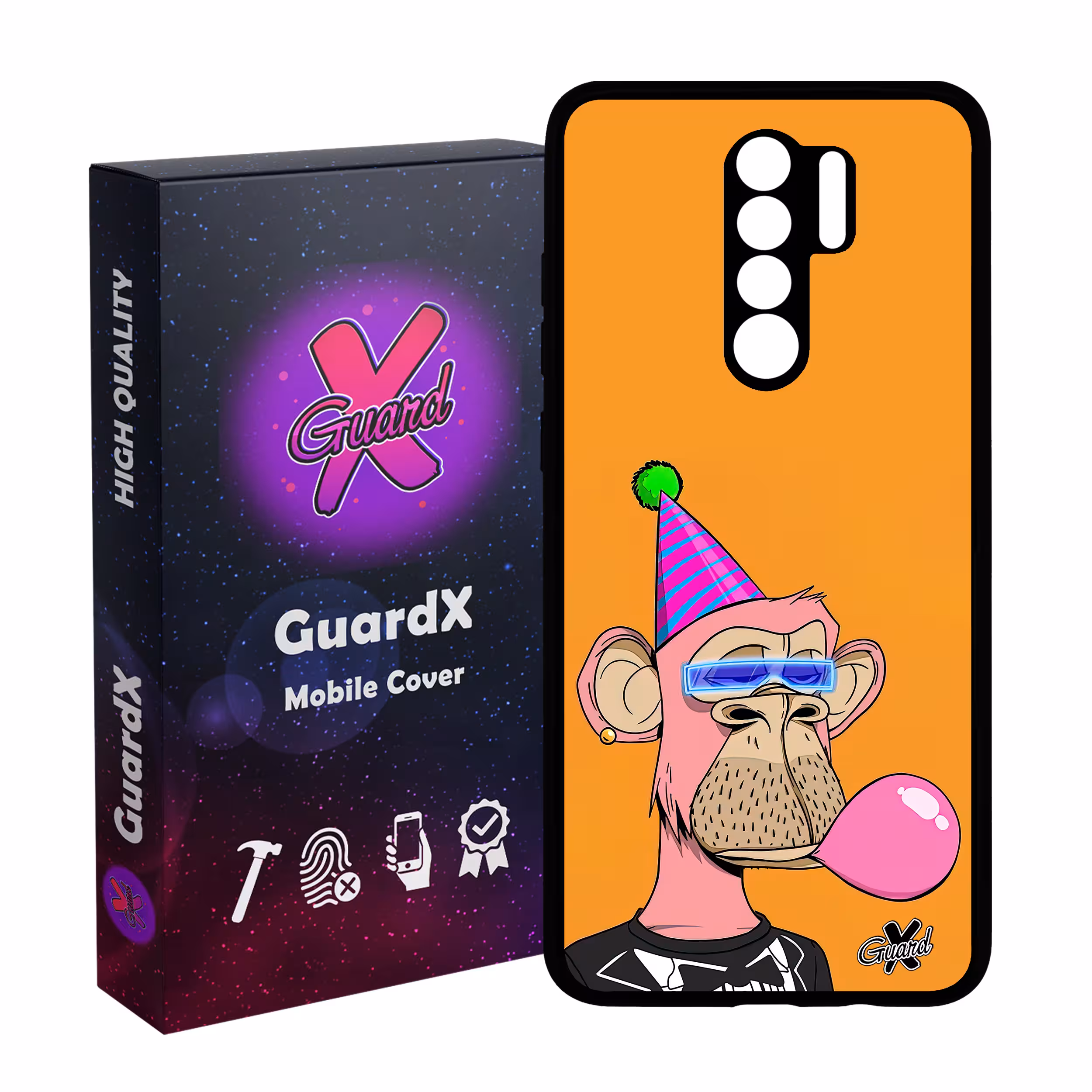 کاور گارد ایکس طرح میمون مدل Glass10433 مناسب برای گوشی موبایل شیائومی Redmi 9/Redmi 9 Prime/Poco M2
