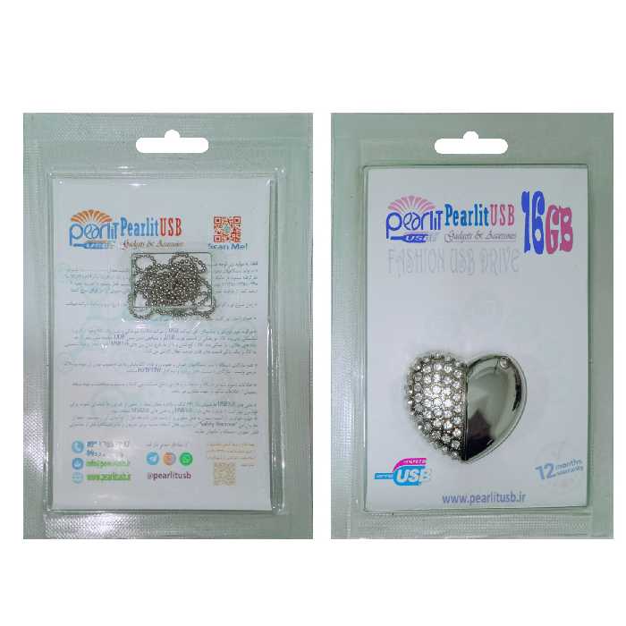 فلش مموری پرلیت یو اس بی مدل  قلب W-02 ظرفیت 16 گیگابایت