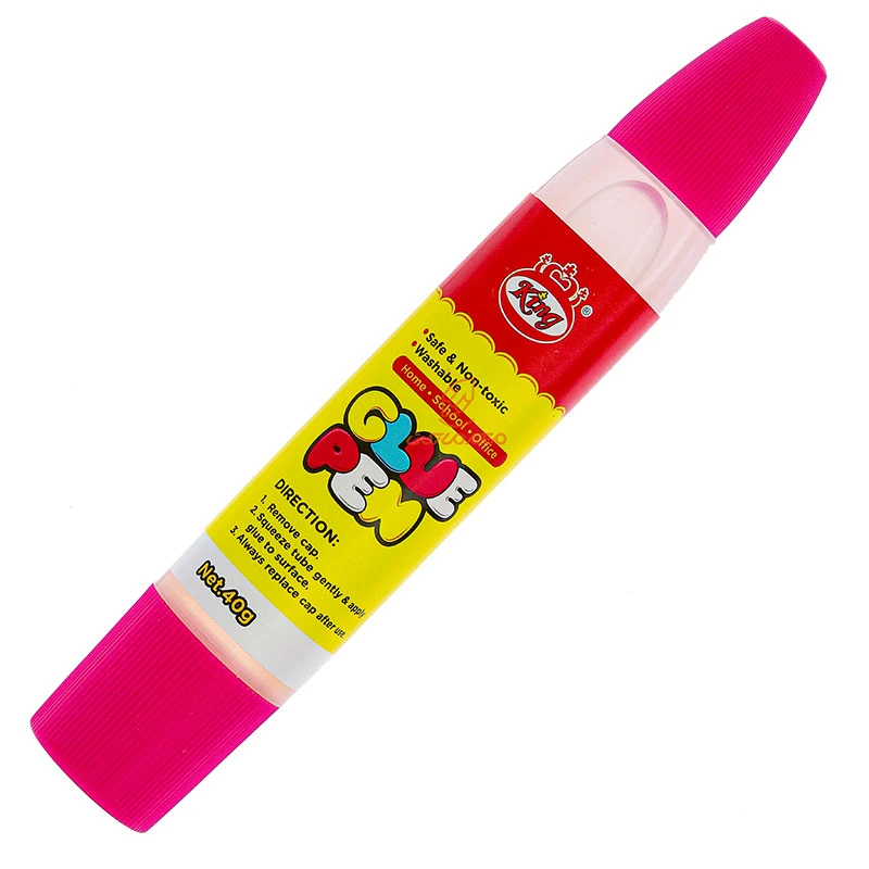 چسب مایع دو سر قلمی صورتی 9006 کینگ KING