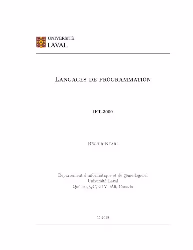 خرید و دانلود نسخه کامل کتاب Langages de programmation [IFT-3000]