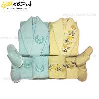 سرویس حوله عروس و داماد 10تکه یقه ابریشم برند MARIBOR