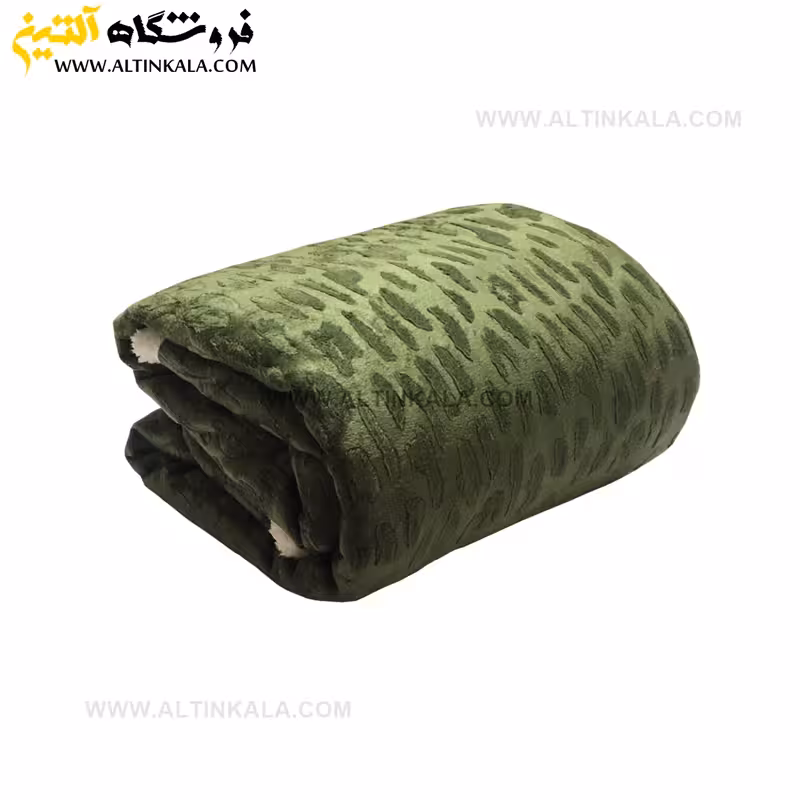 پتو گوسفندی نوجوان دولایه سایز 120×150 طرح سنگی سبز