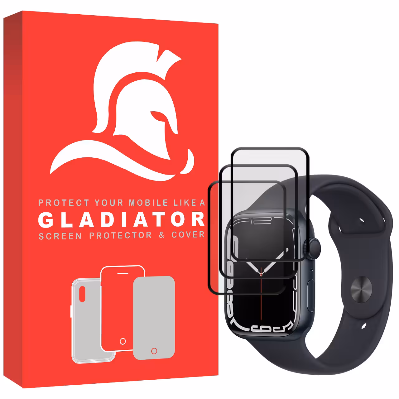 محافظ صفحه نمایش گلادیاتور مدل GWP1000 مناسب برای ساعت هوشمند اپل Iwatch 7 SE 44mm بسته سه عددی