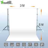 پرده (فون) شطرنجی 5 × 3 متر سفید