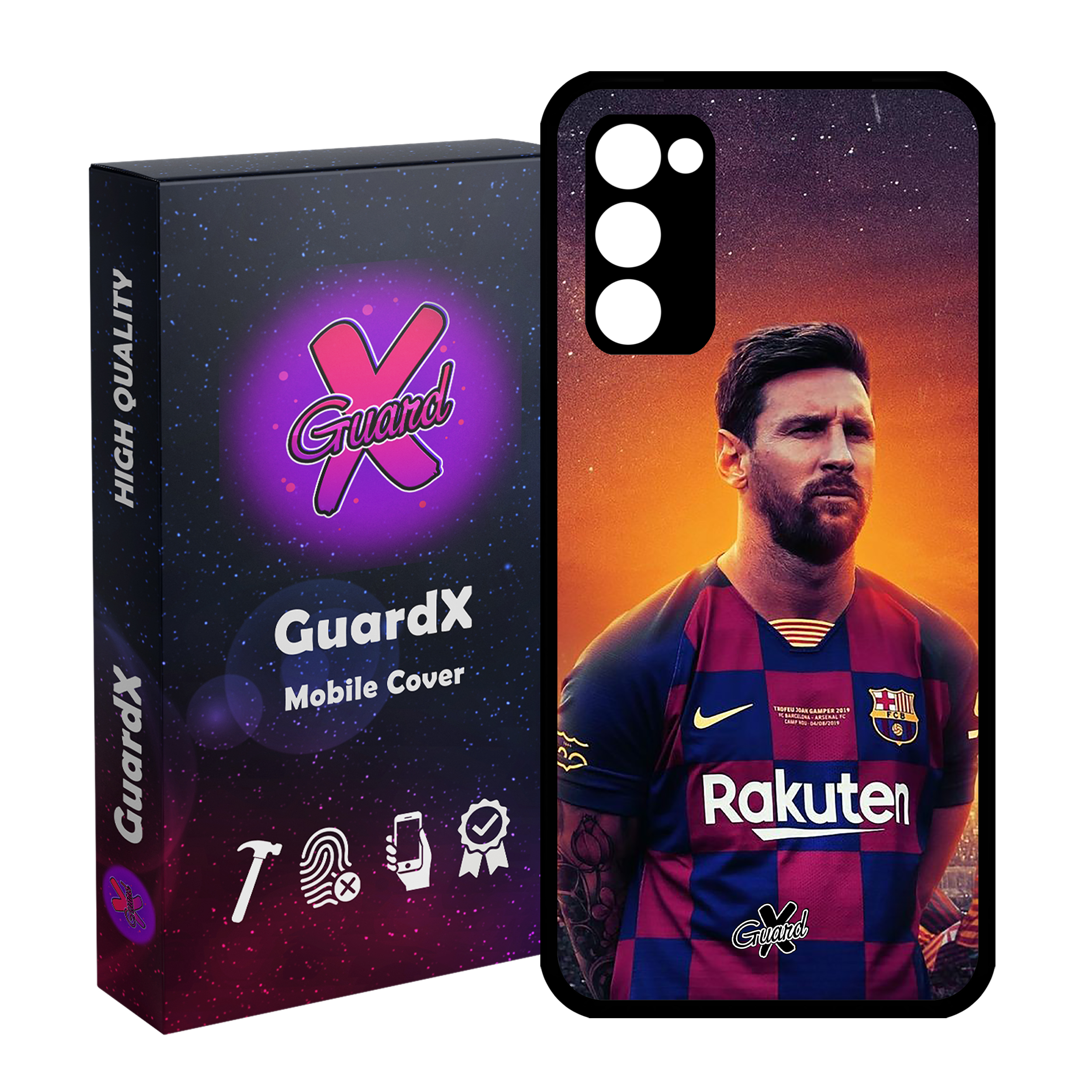 کاور گارد ایکس طرح Messi مدل Glass10123 مناسب برای گوشی موبایل سامسونگ Galaxy S20 FE
