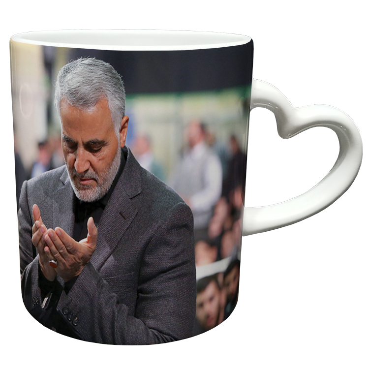 ماگ مدل دسته قلبی طرح سردار سلیمانی کد 19