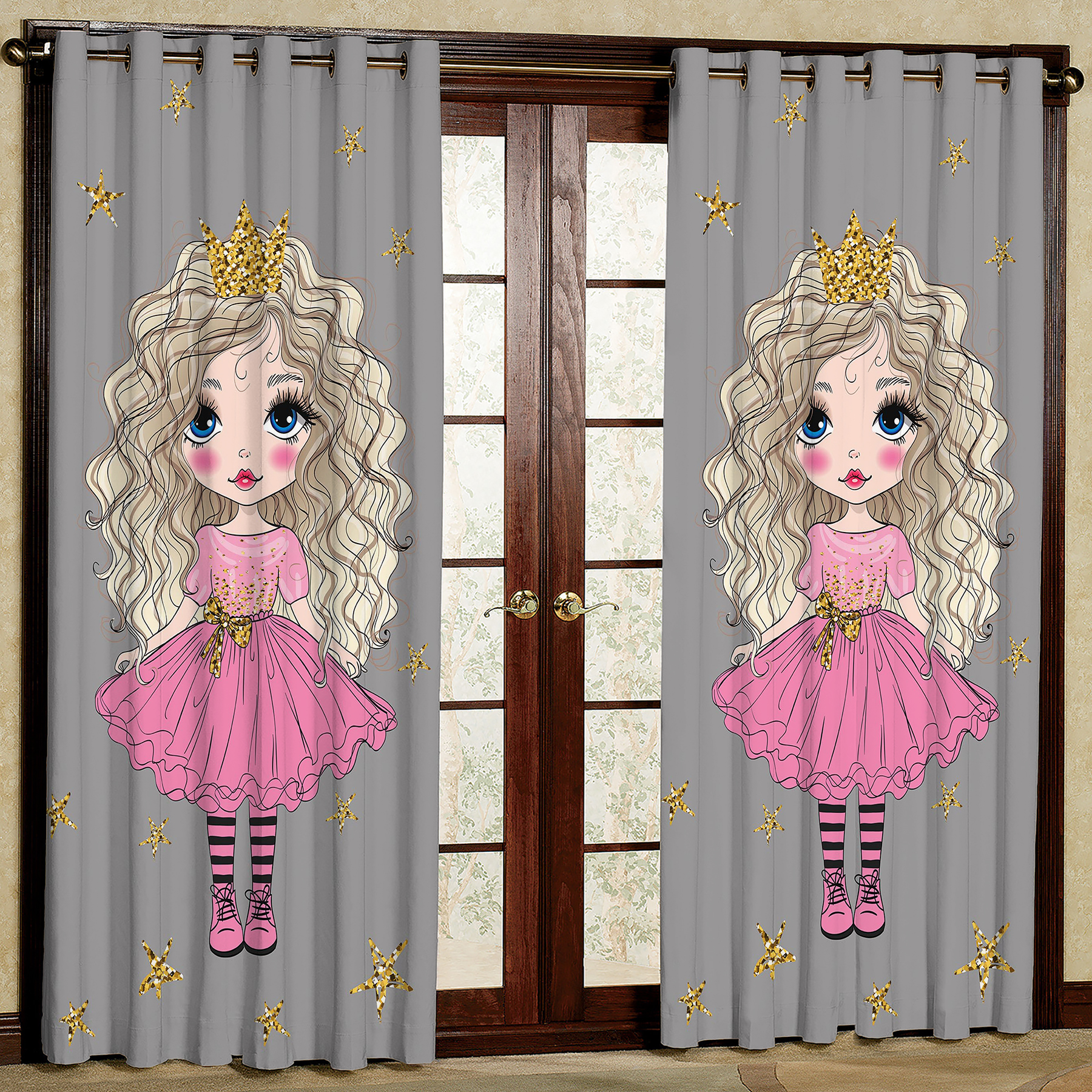 پرده مدل دختر کد 11سایز 200x140 سانتی متر