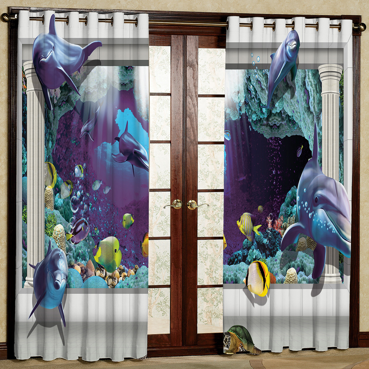 پرده  مدل ماهی مخمل پانچی کد 1279 سایز 140x280 سانتی متر