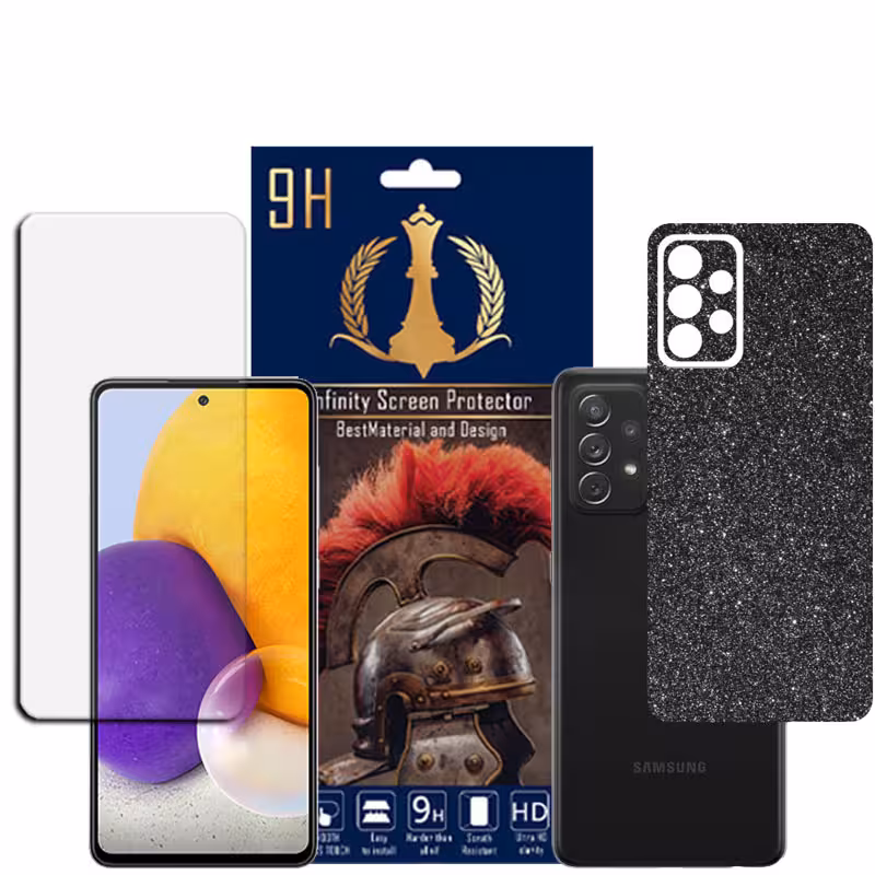 برچسب پوششی اینفینیتی مدل PRO MAX مناسب برای گوشی موبایل سامسونگ GALAXY A72 به همراه محافظ صفحه نمایش