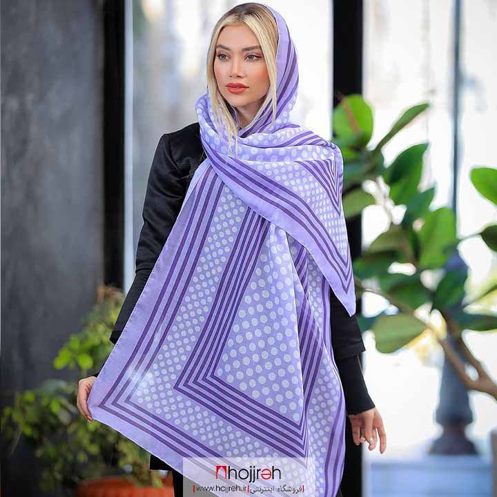 اطلاعات ، قیمت و خرید شال نخی زمینه بنفش طرح توپ توپی کد D219