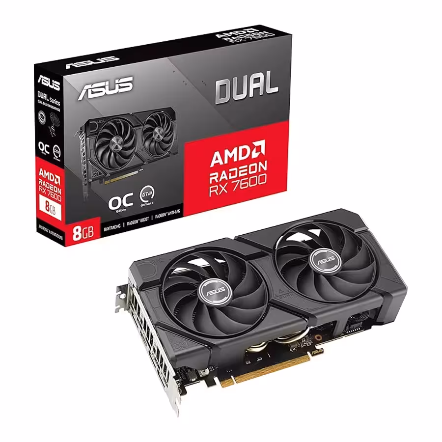 کارت گرافیک ایسوس مدل  Dual Radeon RX 7600 EVO OC Edition 8GB GDDR6