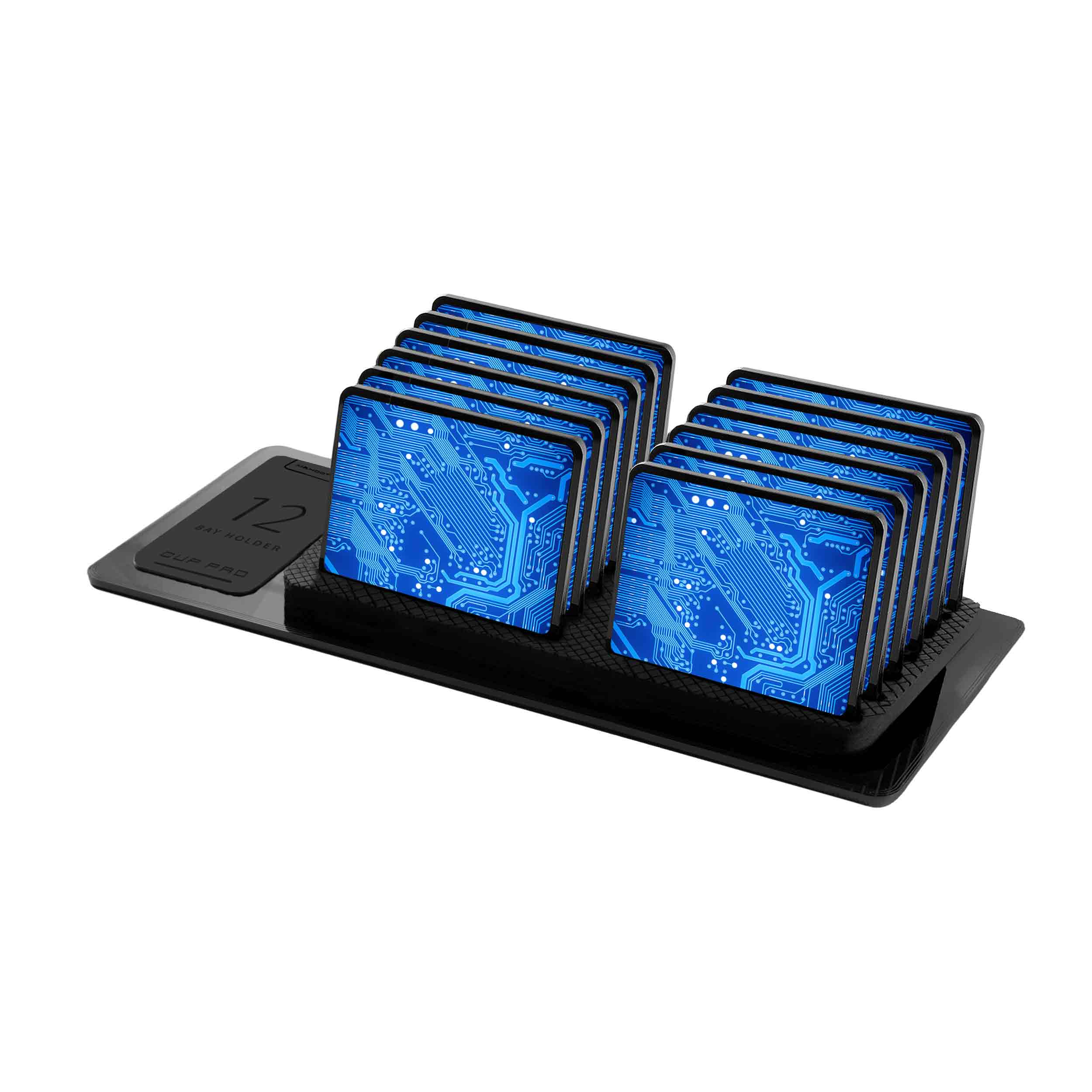 زیر لیوانی ماهوت مدل Blue-Printed-Circuit-Board بسته 12 عددی