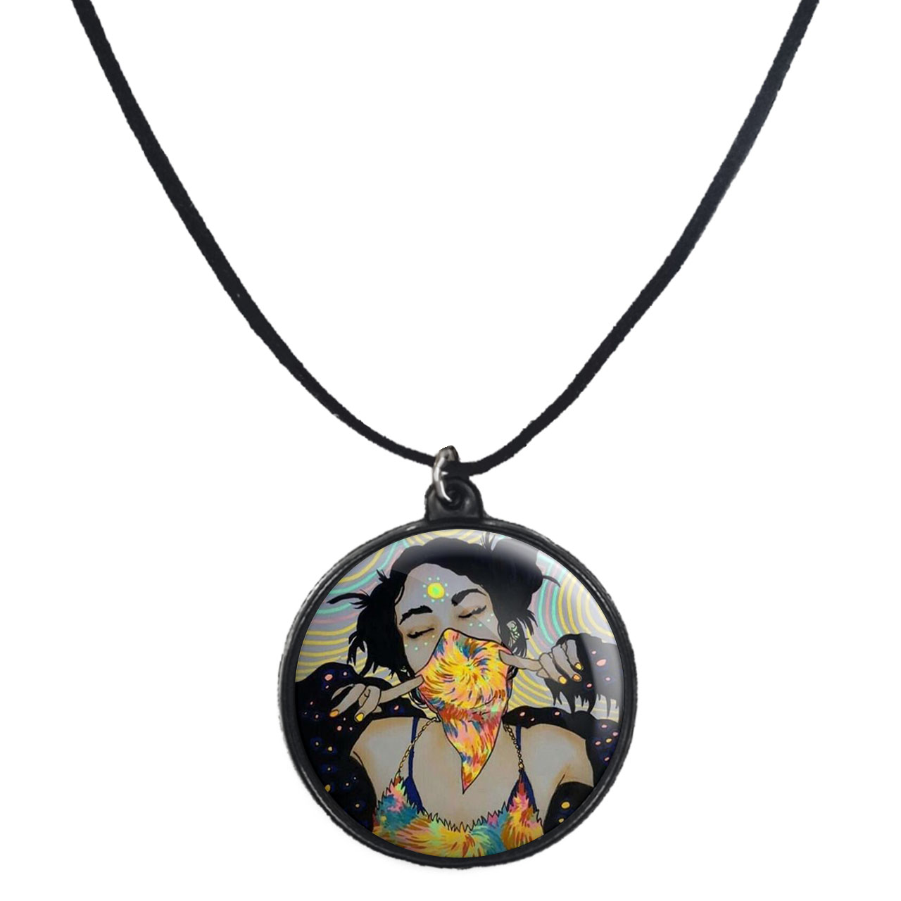 گردنبند پرمانه طرح دخترونه کد pmb.4496 مدل دو طرفه