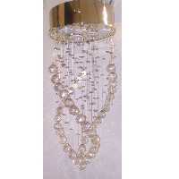 لوستر کریستال ریسه ای طرح قطرات مارپیچ طلایی