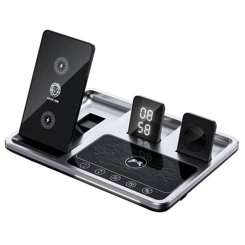 شارژر وایرلس 4 کاره گرین لاین Green Lion 4IN1 Wireless Charging Station توان 15 وات