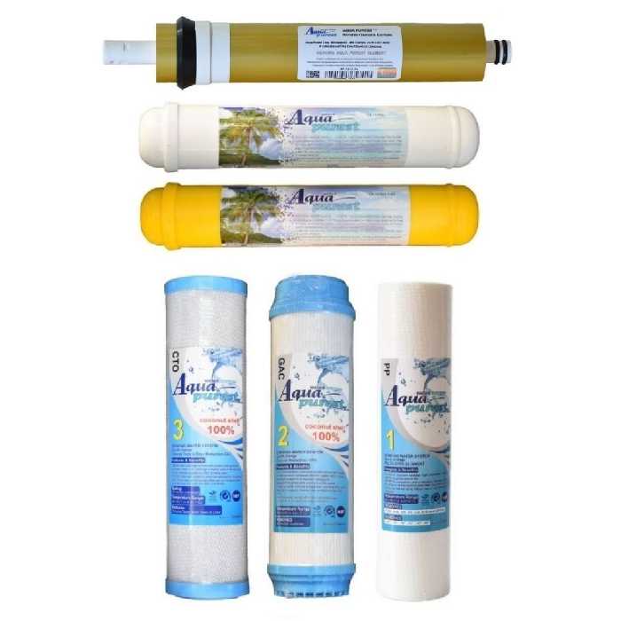 فیلتر دستگاه تصفیه آب آکوا پیورست مدل GOLD 600 مجموعه 5 عددی به همراه فیلتر تصفیه آب مدل ممبران