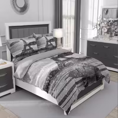 سرویس روتختی مدل برج ایفل و چتر کد 4689 یک نفره 5 تکه