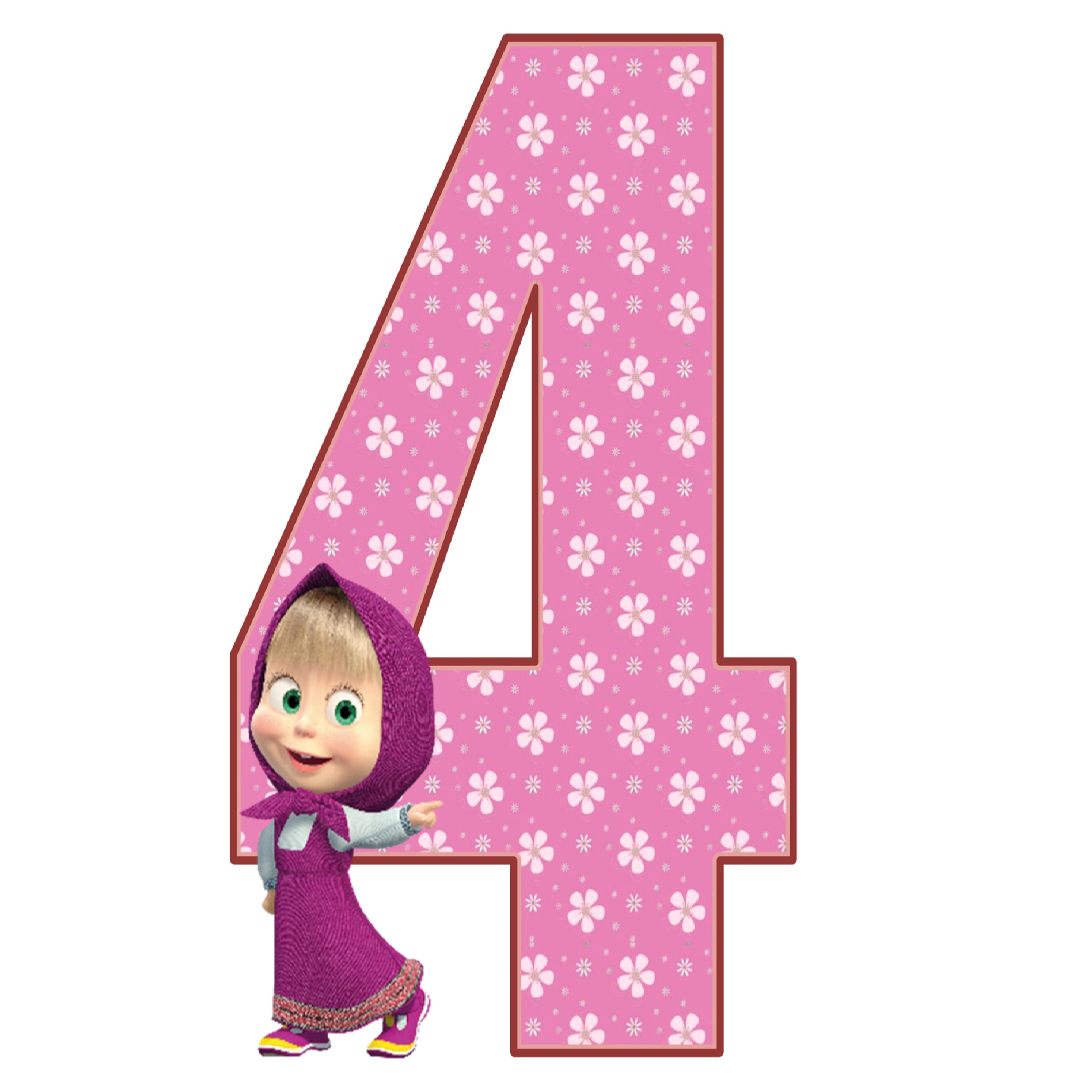 استند رومیزی تولد طرح عدد 4 مدل میشا و ماشا کد 01