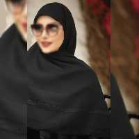 روسری مشکی ساناز نخ پنبه حاشیه لمه قواره 120 شیک و زیبا ایستایی عالی