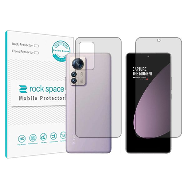 گلس محافظ صفحه نمایش و پشت گوشی شیائومی 12S Pro مدل نانو هیدروژل شفاف برند راک اسپیس کد SS