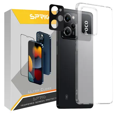کاور اسپریگ مدل Clear-3D مناسب برای گوشی موبایل شیائومی Poco X5 Pro 5G / Redmi Note 12 Pro 5G به همراه محافظ لنز دوربین