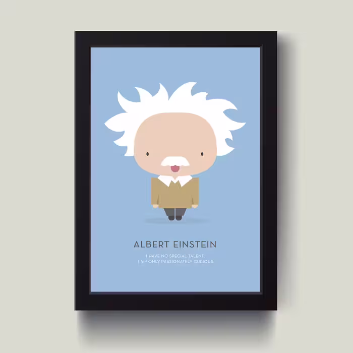 تابلو مدل مینیمال Albert Einstan آلبرت انیشتین کد m2415-b