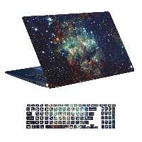 استیکر لپ تاپ توییجین و موییجین طرح Space کد 149 مناسب برای لپ تاپ 15.6 اینچ به همراه برچسب حروف فارسی کیبورد 