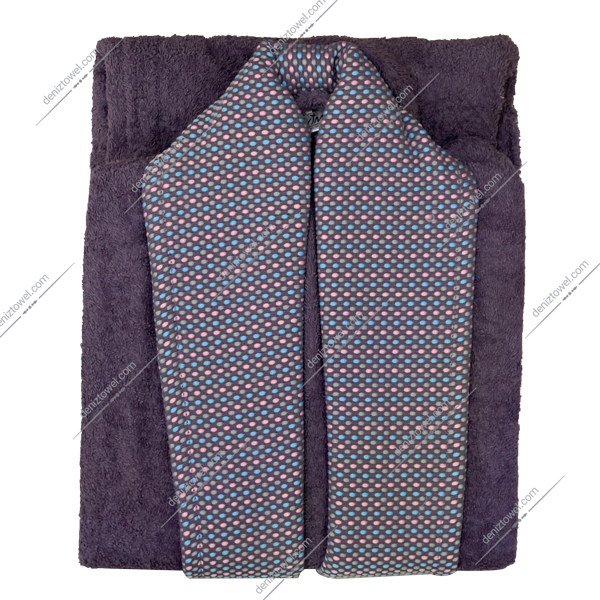 حوله تن پوش طرح یاس بنفش