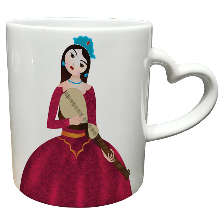 ماگ مدل دسته قلبی طرح عید نوروز کد 74