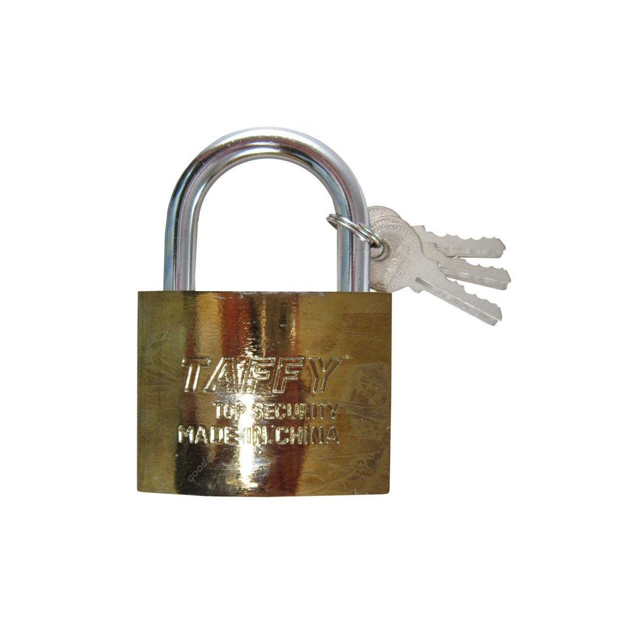 قفل آویز سایز 75 طرح برنجی 3 کلید معمولی TAFFY