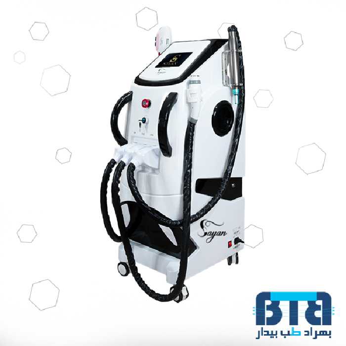 دستگاه لیزر اس اچ آر (SHR) فوق حرفه ای برند سایان با 3 طول موج آر اف + لیزر موهای زائد و پیکوشور ریمور تاتو نقطه زن