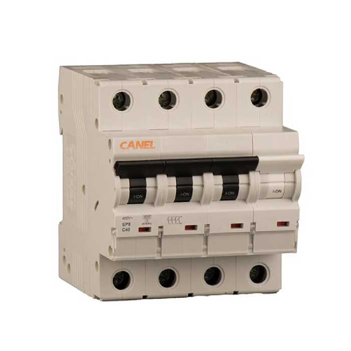 کلید مینیاتوری 6 آمپر سه پل + نول AC کانل کد B6-6KA-3P+N