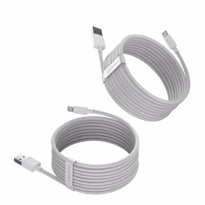 کابل USB به لایتنینگ باسئوس مدل TZCALZJ-02 طول 1.5 متر مجموعه 2 عددی