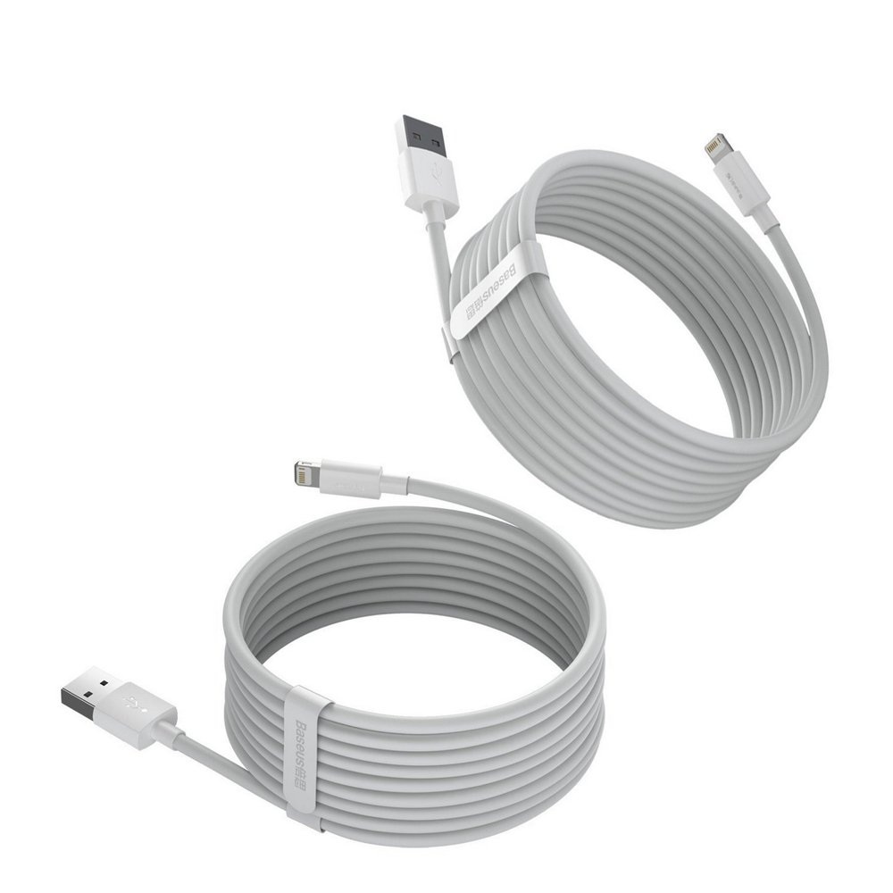 کابل USB به لایتنینگ باسئوس مدل TZCALZJ-02 طول 1.5 متر مجموعه 2 عددی