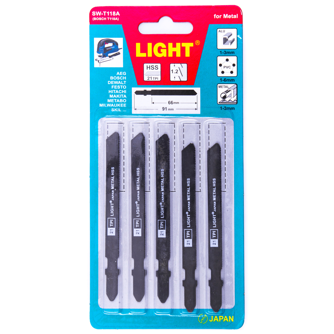 تیغ اره عمود بر آهن لایت مدل SW-T118A بسته 5 عددی