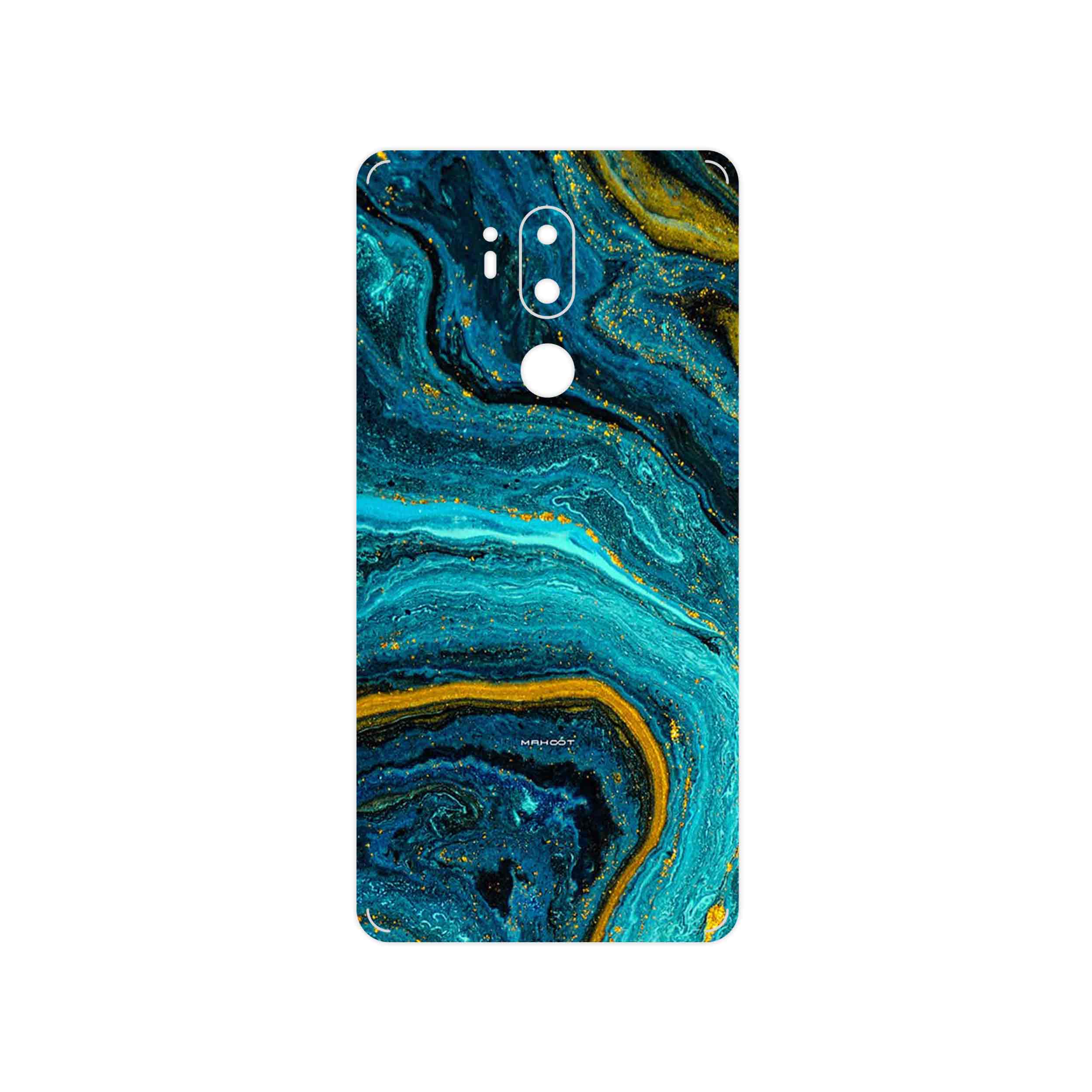 برچسب پوششی ماهوت مدل Turquoise marblewith golden streaks مناسب برای گوشی موبایل ال جی G7 PLUS THINQ