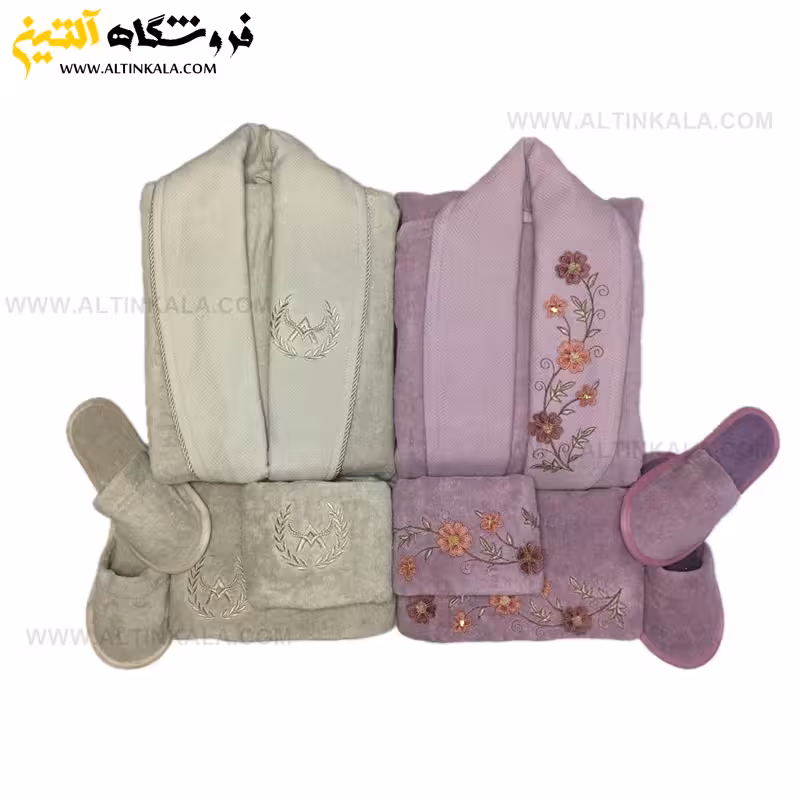 سرویس حوله عروس و داماد 10تکه گلدوزی سه بعدی برند MARIBOR
