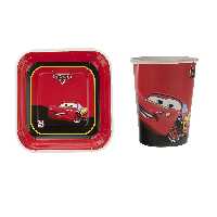 پیش دستی و لیوان یکبار مصرف طرح مکویین کارز مجموعه 40 عددی