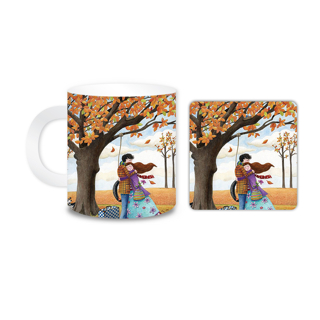 ماگ مدل عاشقانه کد 1278 به همراه زیر لیوانی