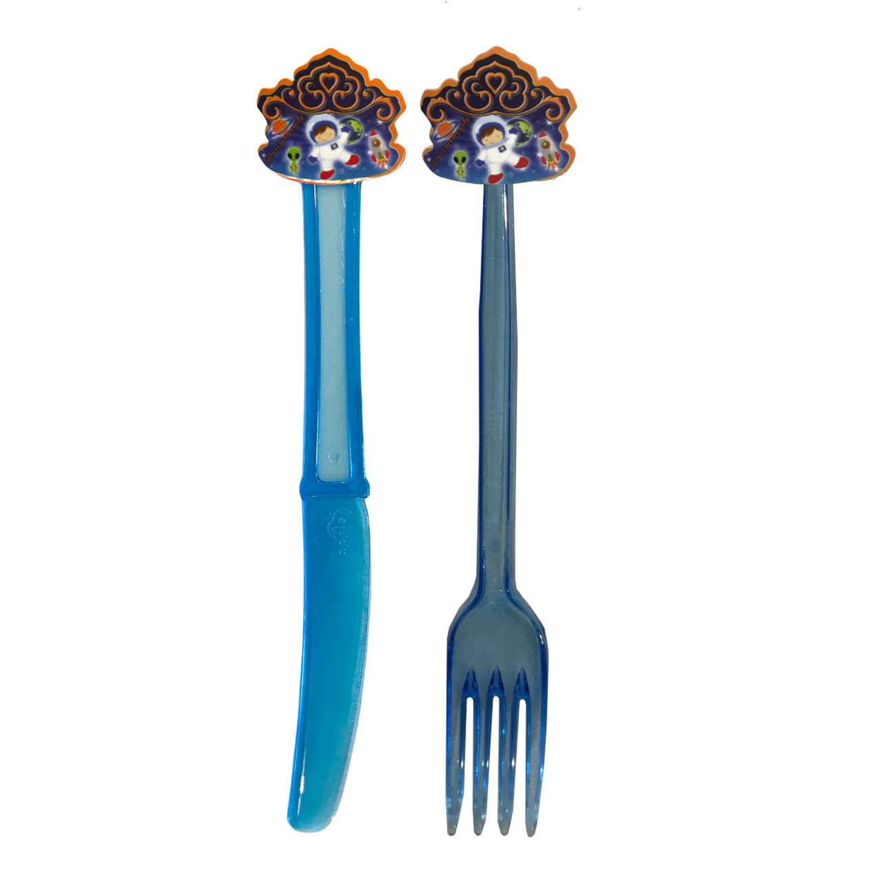 چنگال و کارد یکبار مصرف مسترتم مدل فضانورد پلاس بسته 20 عددی