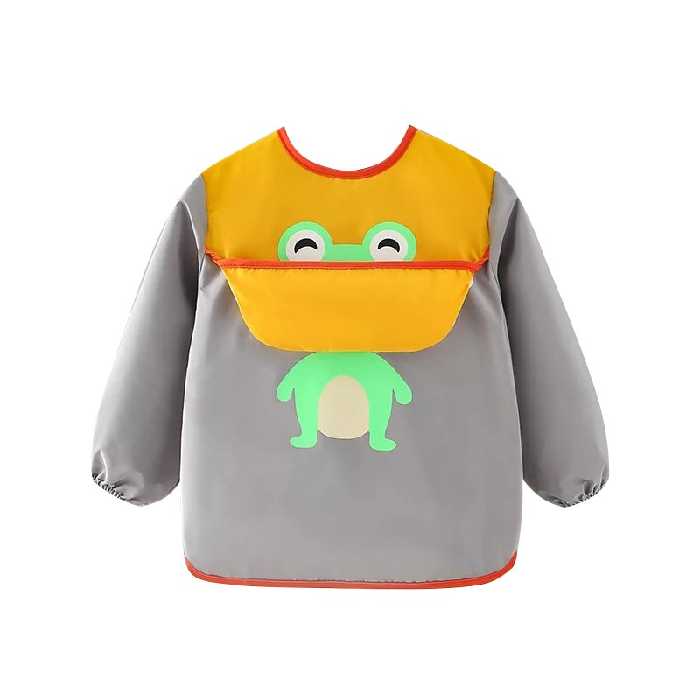 پیشبند نوزادی آستین دار کاسه دار   قورباغه