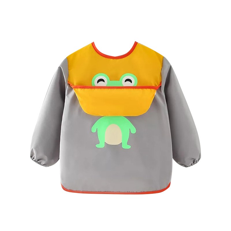 پیشبند نوزادی آستین دار کاسه دار   قورباغه