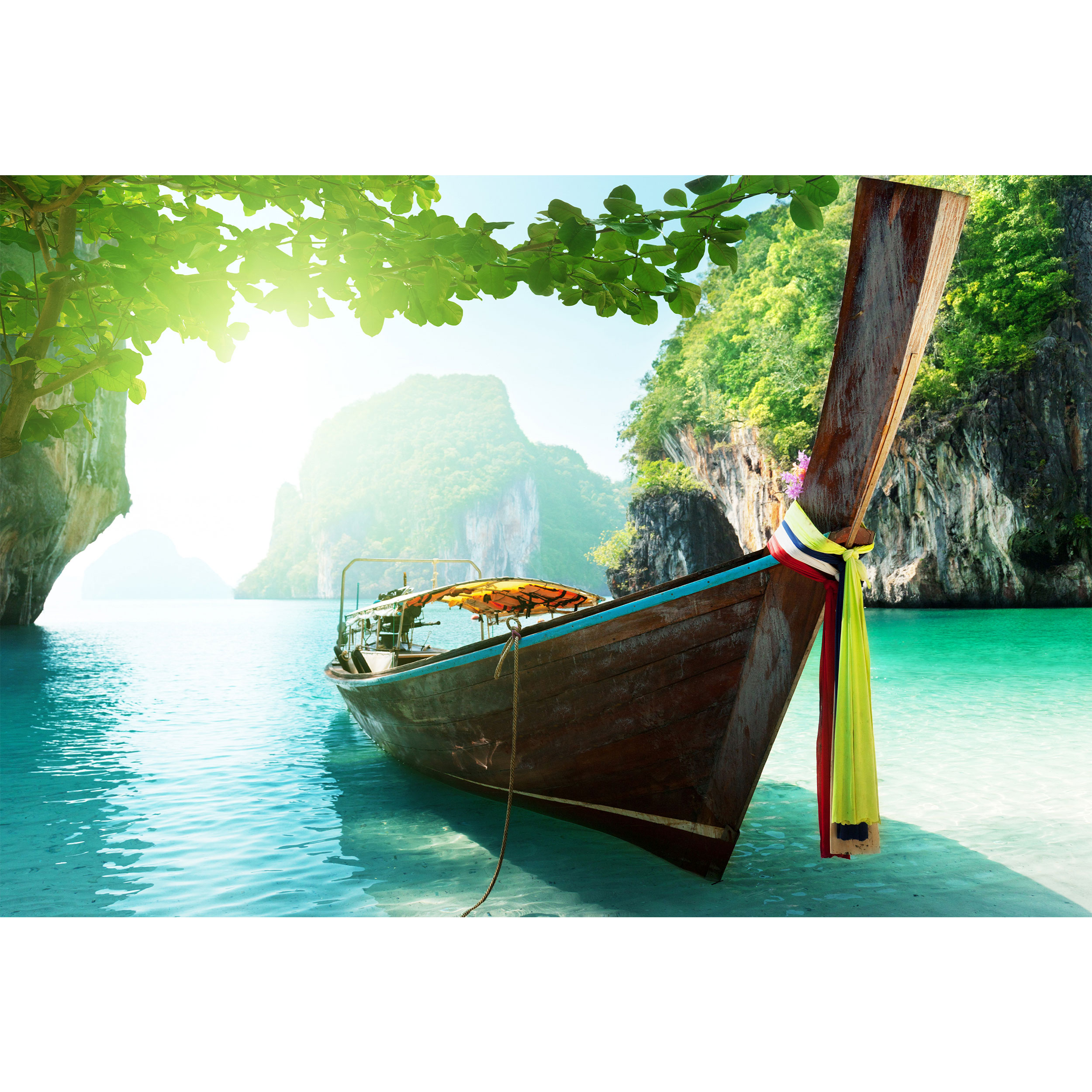 تابلو شاسی مدل قایق و دریا و برگ و طبیعت T6884