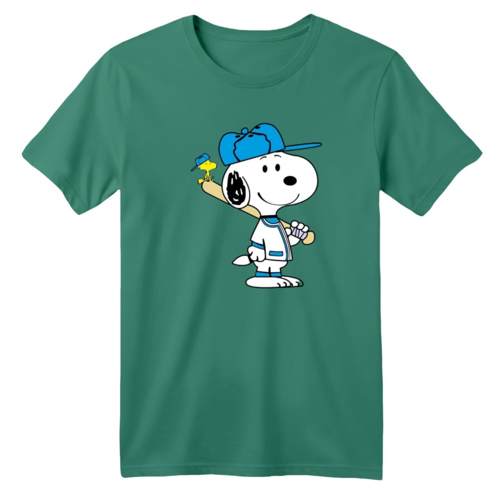 تی شرت آستین کوتاه بچگانه مدل اسنوپی کد 41 رنگ سبز سدری