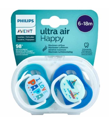 پستانک الترا ایر 6-18 ماه اونت مدل کشتی و پاپا Philips Avent