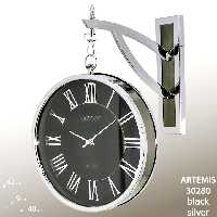 ساعت دیواری آرتمیس کد 30280 Silver Black نقره ای مشکی